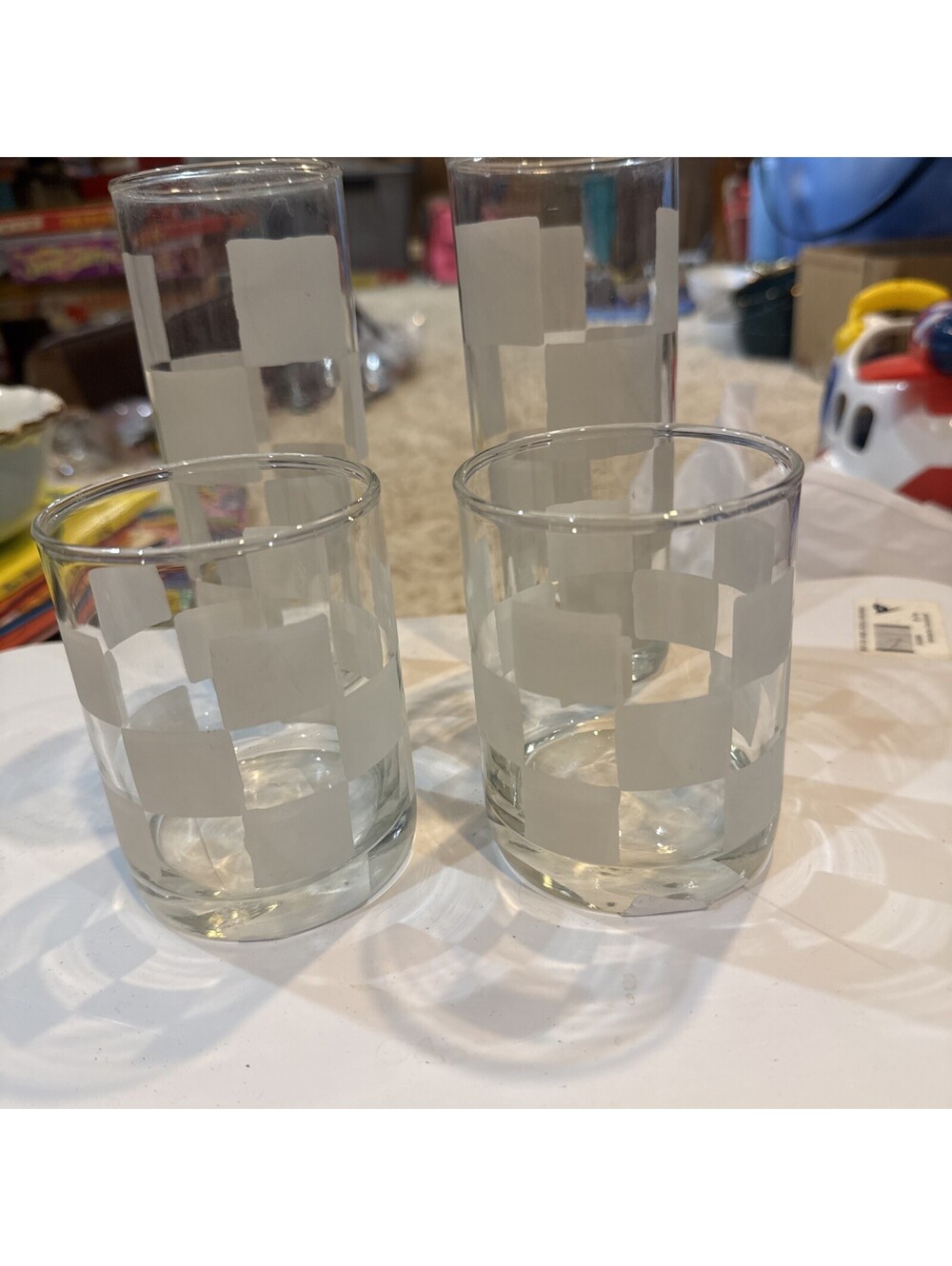 Atmosfera Toni'Eau transparent glass tumblers Set of 4. never used